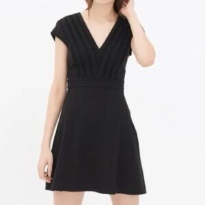 Sandro Black V- Neck Dress